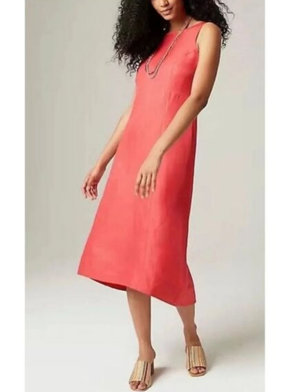 J. Jill Coral Sleeveless Midi Dress